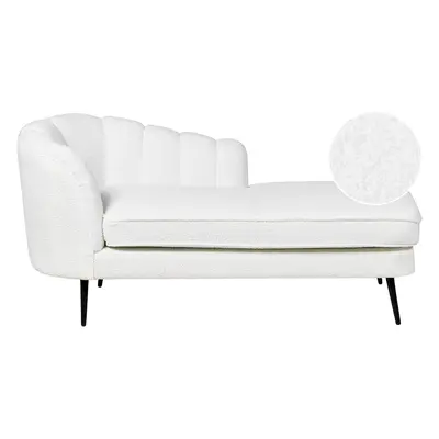 Left Hand Boucle Chaise Lounge Off-White ALLIER