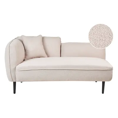 Left Hand Boucle Chaise Lounge Light Beige CHEVANNES