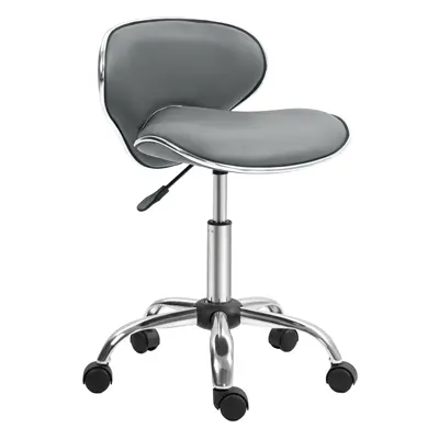 HOMCOM Office Chair Beauty Salon Rolling Technician Stool Chair Grey