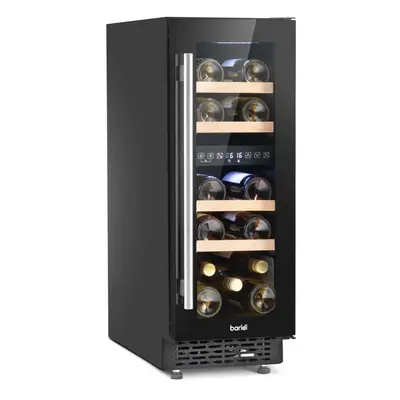 Baridi Bottle Dual Zone Slim Built-In 30cm Wine Cooler, Touch Screen Controls, Black - DH204