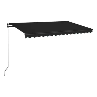 vidaXL Manual Retractable Awning with LED 450x350 cm Anthracite Outdoor Patio