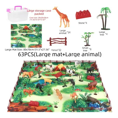 (63 Pcs) 28/33/34/63/65Pcs Multi-style Diecast Dinosaurs Model Play Set Educational Toy with Pla