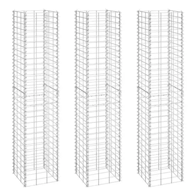 vidaXL 3x Gabion Raised Beds Iron Garden Patio Gabion Basket Planter Wall