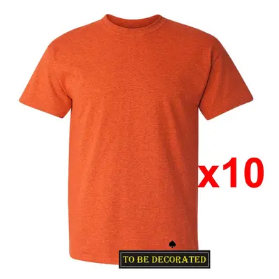 (2XL) Packs Gildan T-SHIRT Basic Tee - 5XL Small Big Men Heavy Cotton (Antique Orange)