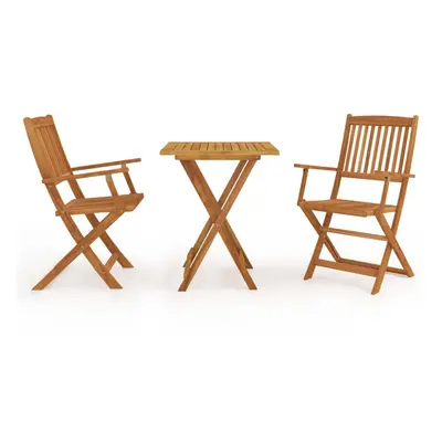 vidaXL Solid Acacia Wood Folding Garden Dining Set Piece Patio Furniture