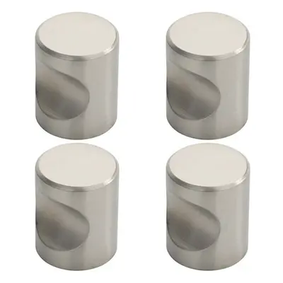 4x Cylindrical Cupboard Door Knob 25mm Diameter Stainless Steel Cabinet Handle