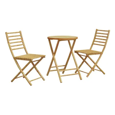 vidaXL Bistro Set Piece Outdoor Bistro Set Garden Table and Chair Bamboo