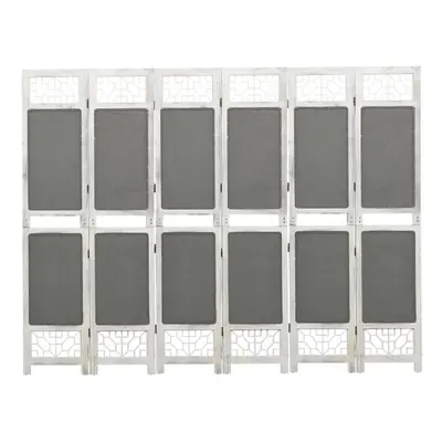 (210 x cm) vidaXL 6-Panel Room Divider Grey Fabric Privacy Folding Screen Multi Sizes