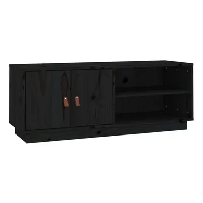 (Black) vidaXL Solid Wood Pine TV Cabinet TV Console Media Unit Cabinet Multi Colours