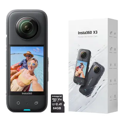 Insta360 X3 Waterproof Action Camera - 5.7K 360, 72MP Photos, Stabilization, Touch Screen, AI Ed