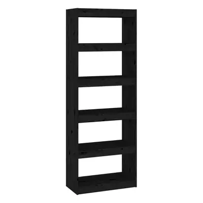 vidaXL Solid Wood Pine Book Cabinet/Room Divider Black Home Organiser Shelf