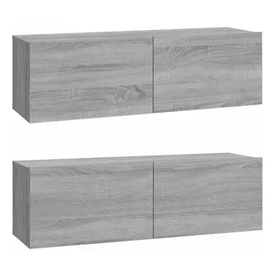 (grey sonoma) vidaXL 2x Wall TV Cabinets Media Cabinet Sideboard TV Stand Engineered Wood