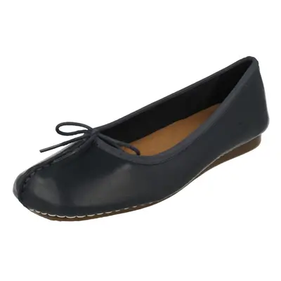 (Navy, UK 4.5) Ladies Clarks Comfort Everyday Flats Freckle Ice - D Fit