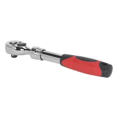 Extendable Flip Reverse Ratchet Wrench - 3/8 Inch Sq Drive - Pear-Head Design