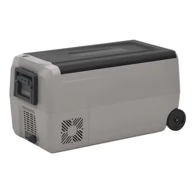 (60 l) vidaXL Cool Box with Wheel and Handle Cooler Box L Black and Grey PP and PE