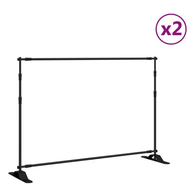 (305 x cm (2 pcs)) vidaXL Backdrop Stands Adjustable Background Support Stand pcs Black Steel