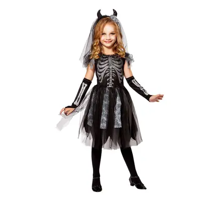 (11-13 years (158 cm)) Child skeleton demon bride costume