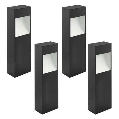 4 PACK IP44 Outdoor Pedestal Light Anthracite & White Square Post 10W LED