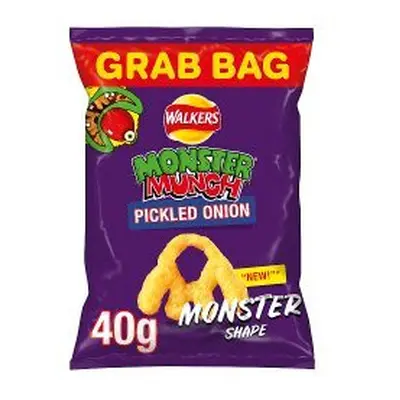 Walkers Monster Munch Pickled Onion Snacks 40g (Pack of 30)