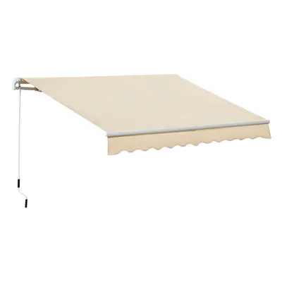 Outsunny 3.5x2.5m Manual Awning Window Door Sun Weather Shade w/ Handle Beige