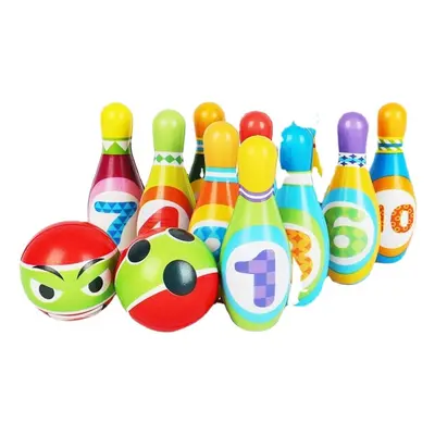 () 12PCS Cute Mini Bowling PU Soft Indoor Sport Play Games Safe Foam Kids Bowling Children Indoo