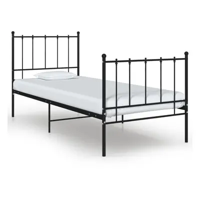 vidaXL Bed Frame Black Metal 100x200 cm Home Bedroom Furniture Bed Base Unit