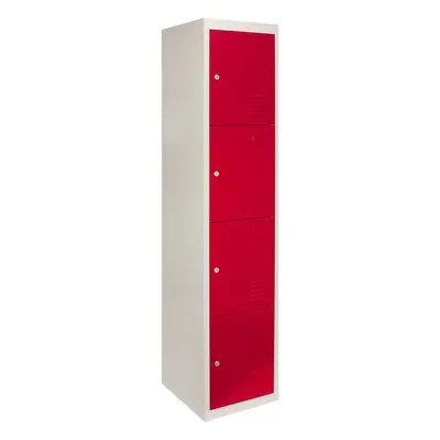 Steel Lockers Doors Metal Staff Storage Lockable Gym Changing Room School Red