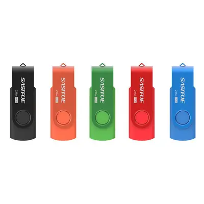 (64G) 5Pcs USB2.0 Falsh Drive 16G 32G 64G Thumbdrive Rotatable Pendrive Memory Disk