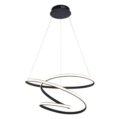 Ceiling Pendant Light Fitting - Textured Black & White Diffuser LED Tape Module