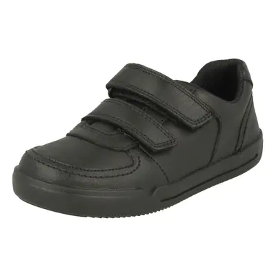 (UK Infant, Black) Boys Clarks Hook & Loop School Shoes Mini Racer - F Fit