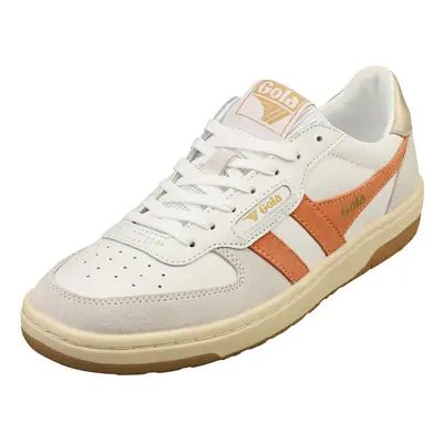 (7) Gola Hawk Womens Fashion Trainers in White Orange