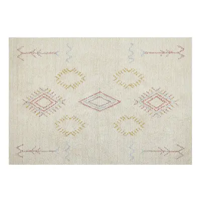 Cotton Area Rug x cm Beige BETTIAH