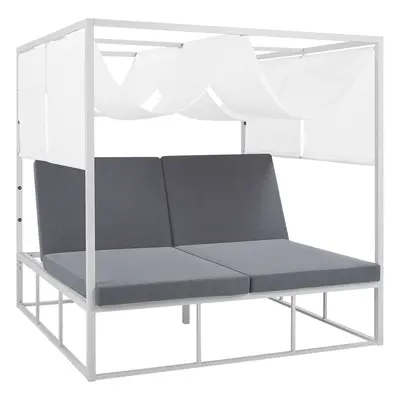 Outdoor Daybed Metal White PALLANZA