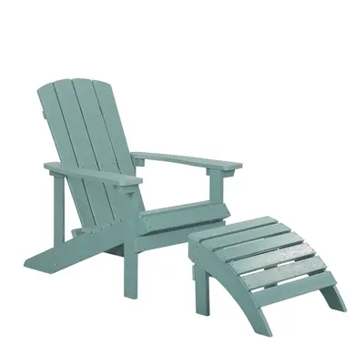 Garden Chair ADIRONDACK with Footstool Turquoise