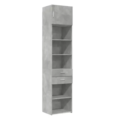 (concrete grey) vidaXL Slim Storage Cabinet Side Cabinet Sideboard Sonoma Oak Engineered Wood