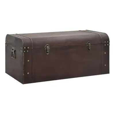 (90 x x 39.5 cm) vidaXL Treasure Chest with Latches Storage Box Treasure Box Dark Brown Plywood