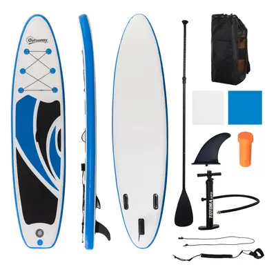 Outsunny 10Ft Inflatable Non-Slip Paddle Stand Up Board w/ Adjustable Paddle