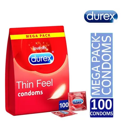 Durex Thin Feel Mega Pack of Condoms Easy-On Shaped & Greater Sensitivity