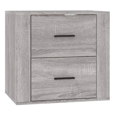 (Grey sonoma) vidaXL Wall-mounted Bedside Cabinet Indoor Floating Nightstand Multi Colours