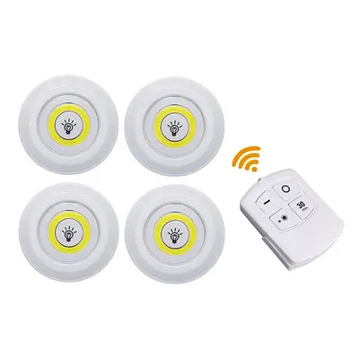 (White, controller lamp) Wall Lamp Dimmable LED Under Cabinet Light COB Puck Lights Closets with