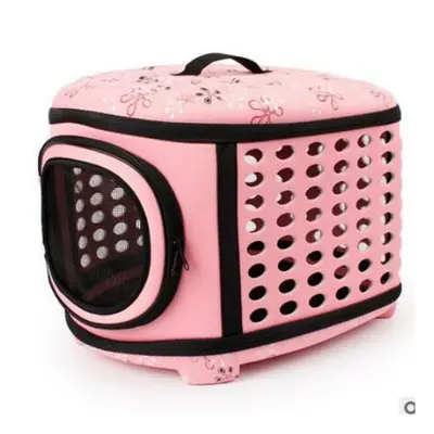 (Pink) Dog Cat Puppy Carrier Portable Cage Crate Transporter Bag