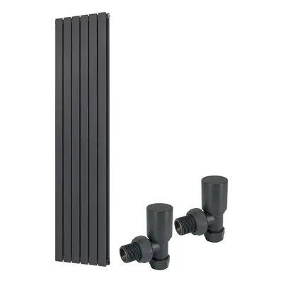 (1600 x 410mm Double) Warmehaus Flat Panel Horizontal Vertical Radiator with Angled Valves