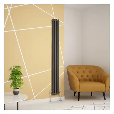 (1800 x 200mm Double, Anthracite) PlumbGalaxy Traditional-Style Cast Iron Radiator