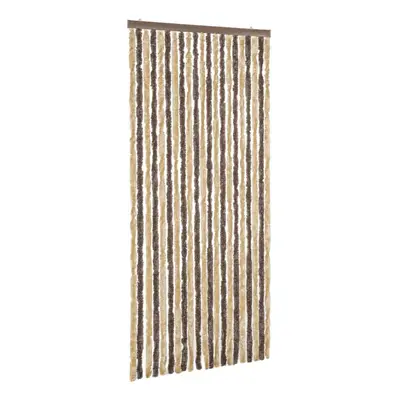 vidaXL Fly Curtain Fly Screen Curtain Dark Brown and Beige 100x230 cm Chenille