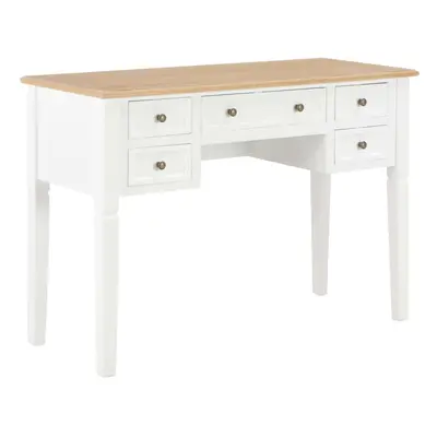 vidaXL Writing Desk White 109.5cm Wood French-style Office Laptop Desk Table