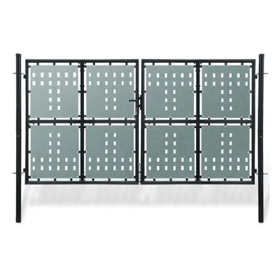 vidaXL Double Door Fence Gate 300x200cm Black Outdoor Garden Fencing Barrier