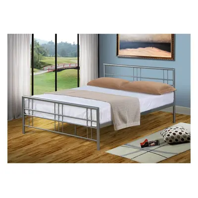 (3ft Single, Silver) Luna Metal Bed Frame with Stella Mattress