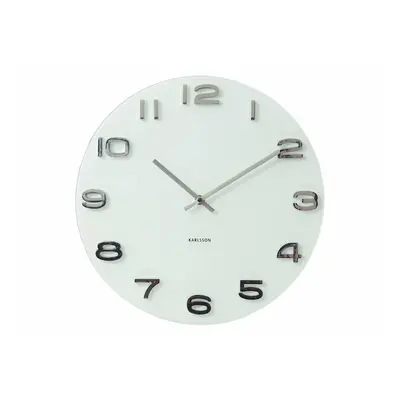 Karlsson Vintage Round Glass Wall Clock, White