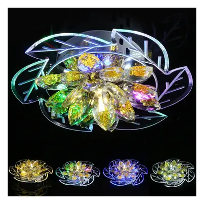 (Warm Light) 7.9" 20cm LED Crystal Ceiling Light Fixture Pendant Hallway Chandelier Lamp