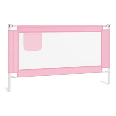 vidaXL Toddler Safety Bed Rail Pink 140x25 cm Fabric Baby Cot Bed Protection